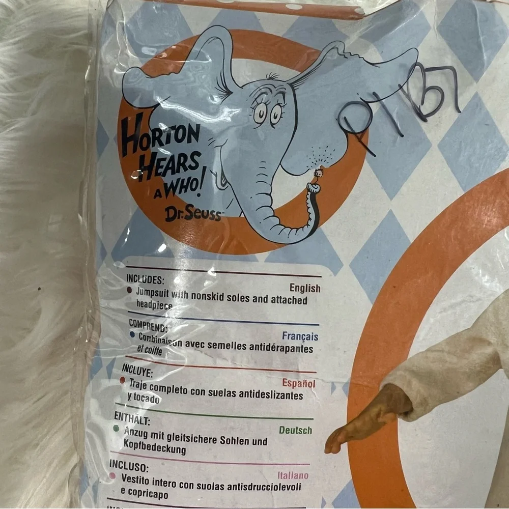 Dr. Seuss Horton Hears A Who Kids One Piece costume Footie S 4-6